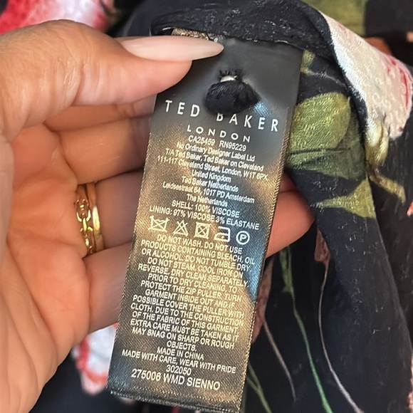 NWT Ted Baker Sienno Puff Sleeve Floral Jacquard Mini Tea Dress 3 / US 8 - Picture 10 of 13